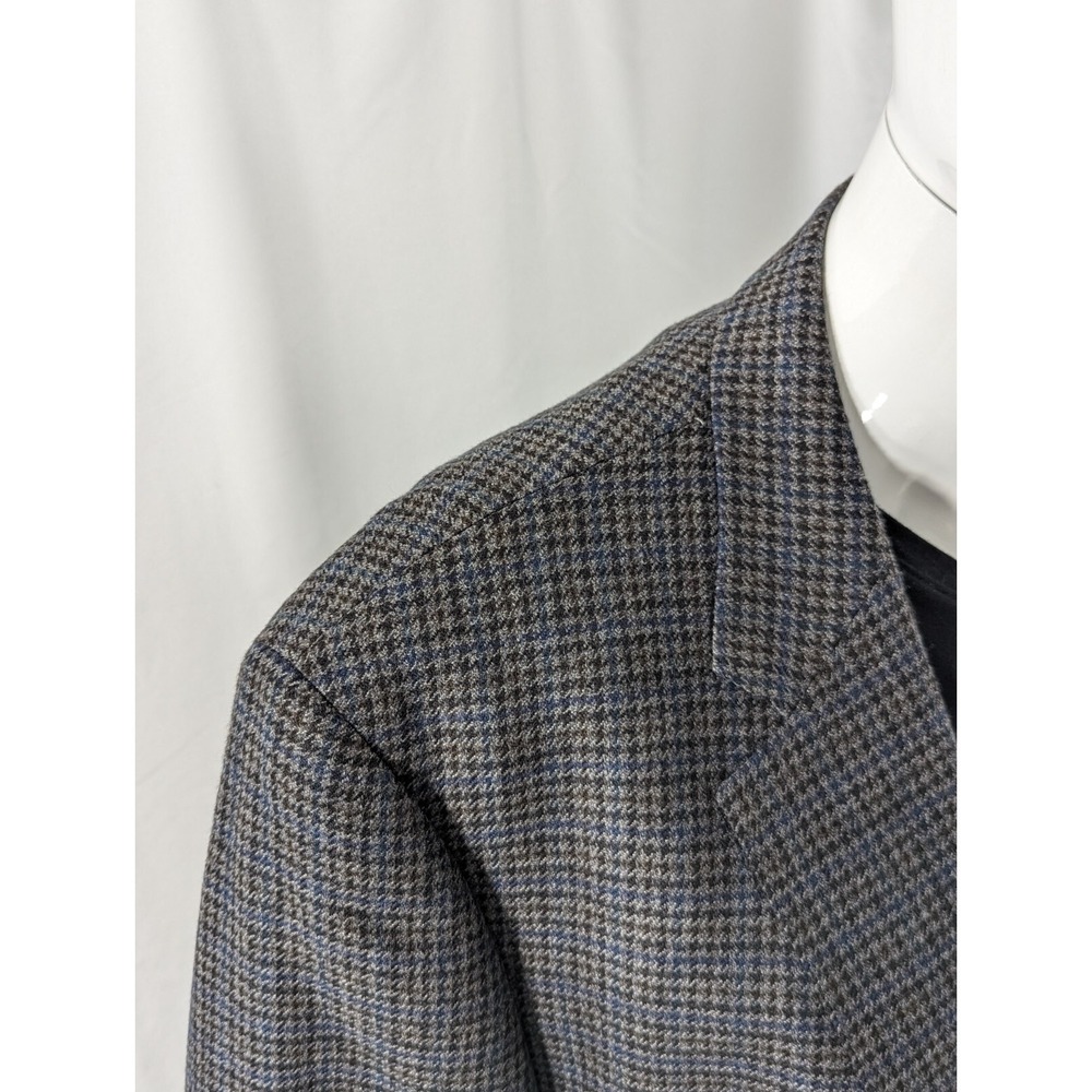 Chaps Ralph Lauren Blazer Suit Jacket Soft Wool Houndstooth Subtle Plaid 48R EUC - Picture 4 of 13